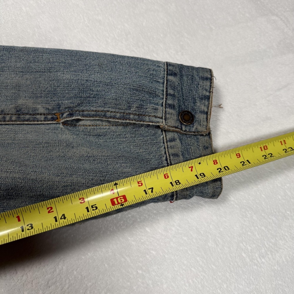 Wrangler Jacket Mens XL Blue Denim Corduroy Collar Lined Western Ranch Coat - Picture 13 of 13